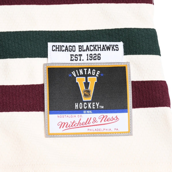 Very good condition Mitchell&Ness Mitchell &amp; Ness JUST DON Chicago BlackHawks Jersey Hoodie, Ivory, Size M, Used, 4a002314