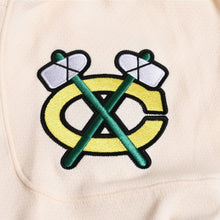 Load image into Gallery viewer, 極美品 Mitchell&amp;Ness ミッチェルアンドネス JUST DON ジャストドン Chicago BlackHawks ジャージフーディー アイボリー サイズM 中古 4a002314