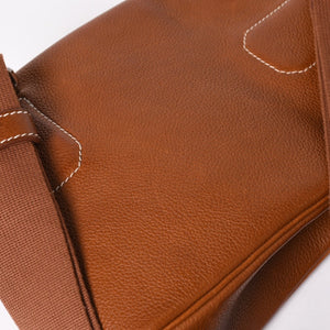 Like new Hermes Akkad PM U engraved one shoulder bag Barenia Faubourg New model Silver hardware Used 4a004004