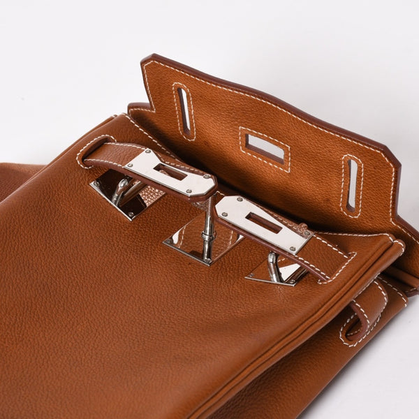 Like new Hermes Akkad PM U engraved one shoulder bag Barenia Faubourg New model Silver hardware Used 4a004004