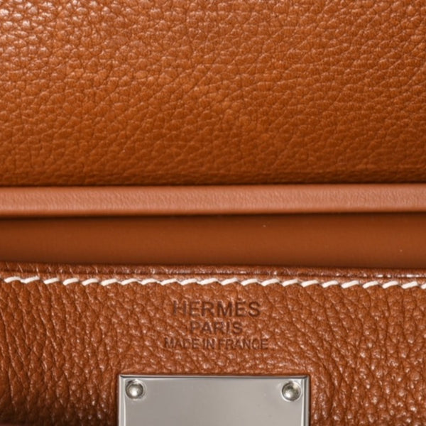 Like new Hermes Akkad PM U engraved one shoulder bag Barenia Faubourg New model Silver hardware Used 4a004004