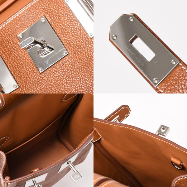 Like new Hermes Akkad PM U engraved one shoulder bag Barenia Faubourg New model Silver hardware Used 4a004004