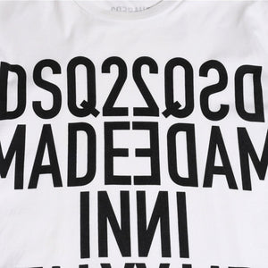 DSQUARED 2 ディースクエアード 半袖 Tシャツ ミラーロゴ ホワイト ブラック サイズ M S74GD0818 美品 中古 4a003418