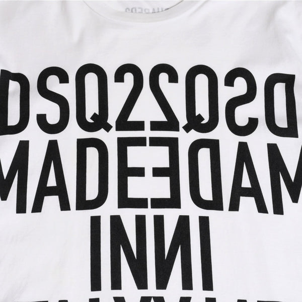 DSQUARED 2 ディースクエアード 半袖 Tシャツ ミラーロゴ ホワイト ブラック サイズ M S74GD0818 美品 中古 4a003418
