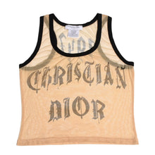 Load image into Gallery viewer, 極美品 Christian Dior クリスチャンディオール ゴシックロゴ メッシュタンクトップ 40サイズ シアーメッシュ ガリアーノ期 2002SS ゴシックフォント 中古 4a003831