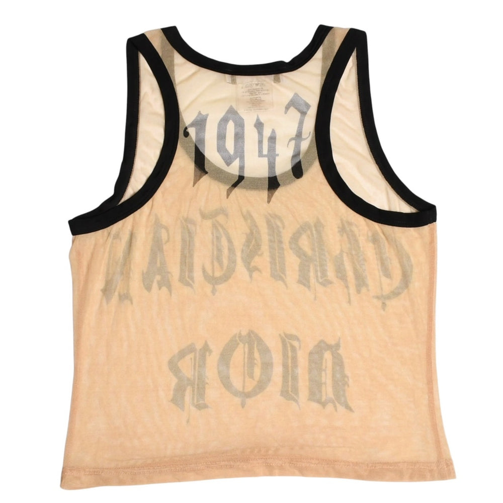 Very Good Condition Christian Dior Gothic Logo Mesh Tank Top 40 Size Sheer Mesh Galliano Period 2002SS Gothic Font Used 4a003831