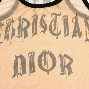 Very Good Condition Christian Dior Gothic Logo Mesh Tank Top 40 Size Sheer Mesh Galliano Period 2002SS Gothic Font Used 4a003831