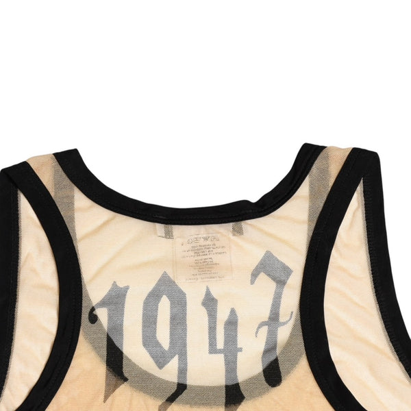 Very Good Condition Christian Dior Gothic Logo Mesh Tank Top 40 Size Sheer Mesh Galliano Period 2002SS Gothic Font Used 4a003831