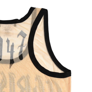 Very Good Condition Christian Dior Gothic Logo Mesh Tank Top 40 Size Sheer Mesh Galliano Period 2002SS Gothic Font Used 4a003831
