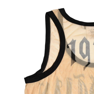 Very Good Condition Christian Dior Gothic Logo Mesh Tank Top 40 Size Sheer Mesh Galliano Period 2002SS Gothic Font Used 4a003831
