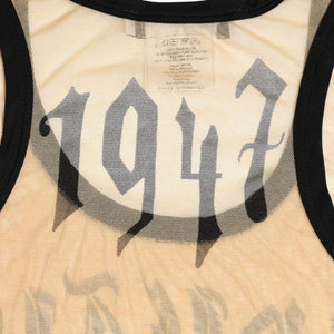 Very Good Condition Christian Dior Gothic Logo Mesh Tank Top 40 Size Sheer Mesh Galliano Period 2002SS Gothic Font Used 4a003831