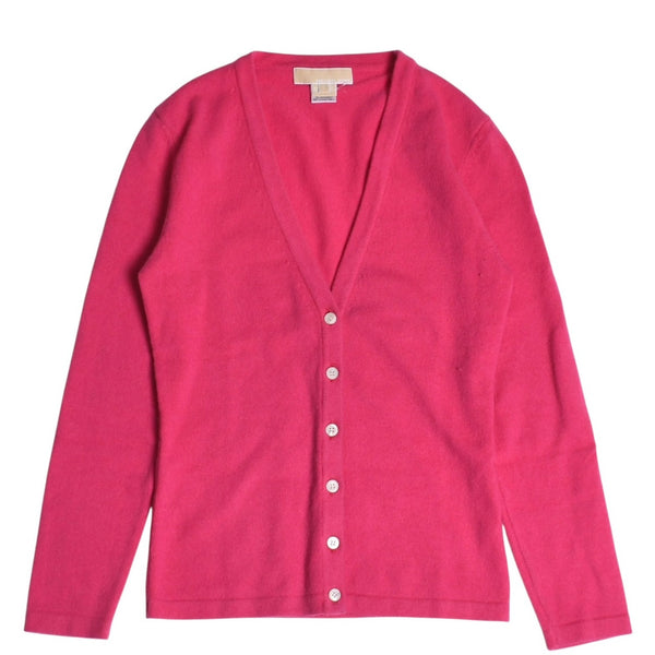 Very good condition MICHAEL KORS Pink White Cardigan Size S Used 4a002667