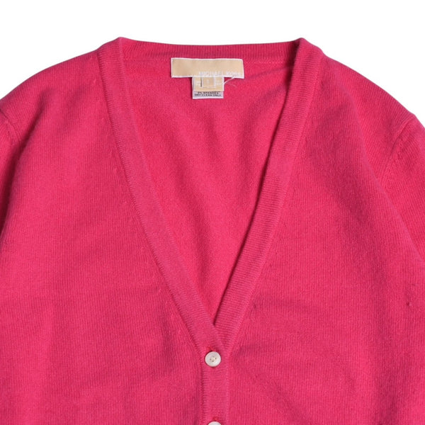 Very good condition MICHAEL KORS Pink White Cardigan Size S Used 4a002667