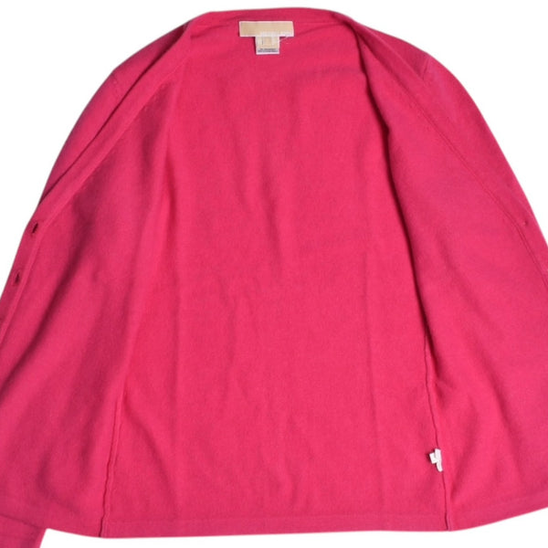 Very good condition MICHAEL KORS Pink White Cardigan Size S Used 4a002667