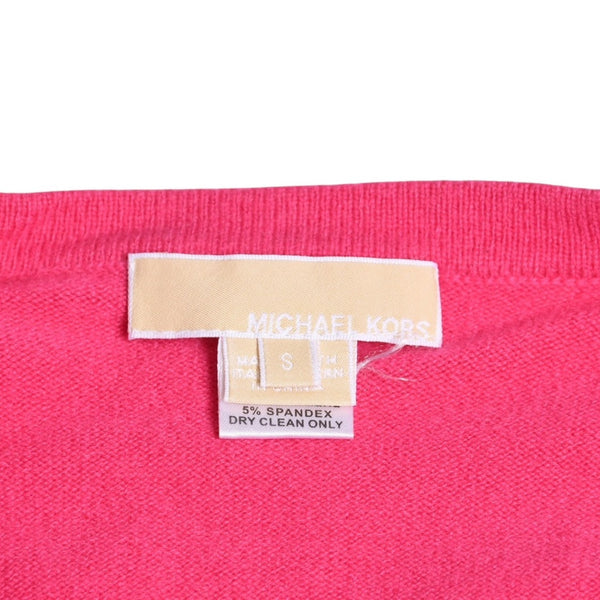 Very good condition MICHAEL KORS Pink White Cardigan Size S Used 4a002667