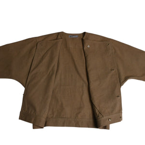 ISSEY MIYAKE MEN イッセイミヤケ メン VINTAGE ヴィンテージ 80's ジャケット LG31584 サイズM 筆タグ ブラウン イカ 美品 中古 4a003575