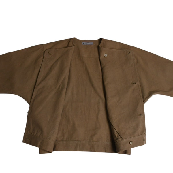 ISSEY MIYAKE MEN イッセイミヤケ メン VINTAGE ヴィンテージ 80's ジャケット LG31584 サイズM 筆タグ ブラウン イカ 美品 中古 4a003575