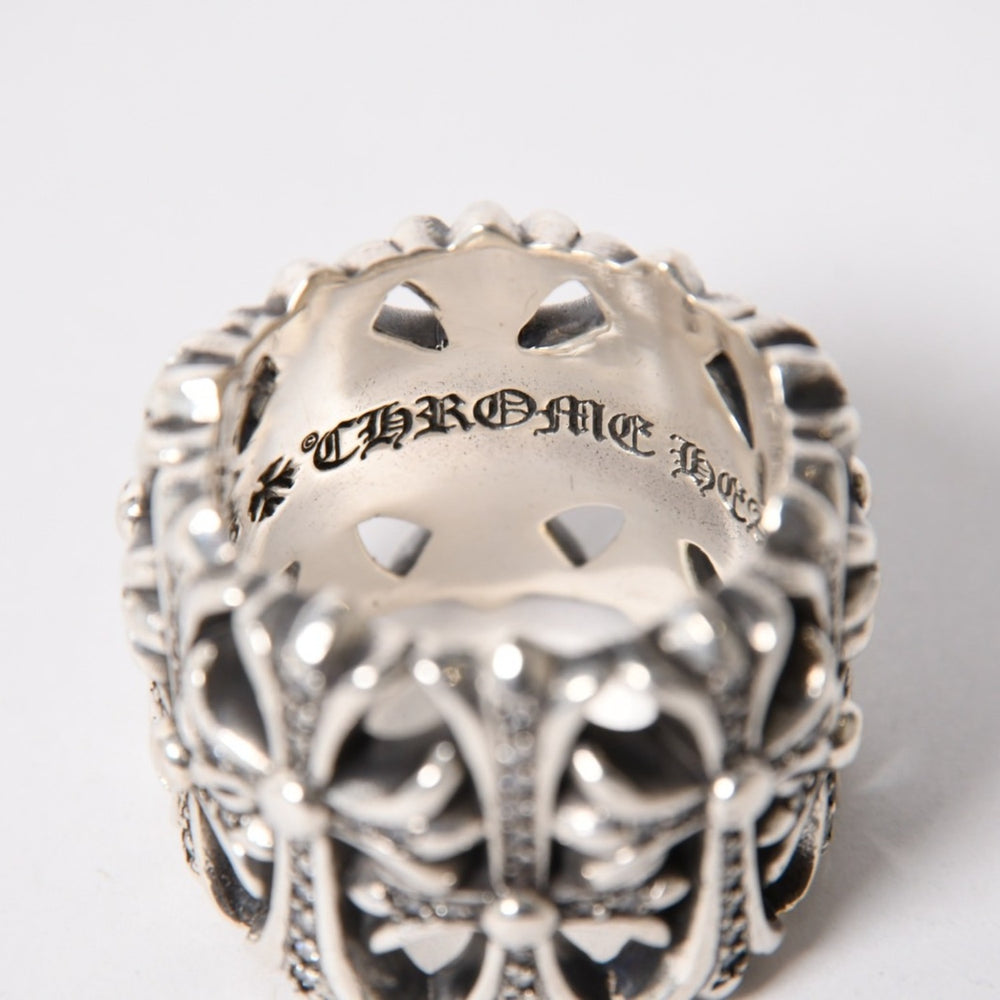Very good condition CHROME HEARTS CEMETERY P/D Cemetery Cross Pave Diamond Ring Genuine Weight approx. 31.36g Size 25 Used 4a003567
