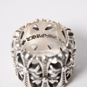 Very good condition CHROME HEARTS CEMETERY P/D Cemetery Cross Pave Diamond Ring Genuine Weight approx. 31.36g Size 25 Used 4a003567