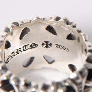 極美品 CHROME HEARTS クロムハーツ CEMETERY P/D セメタリークロス パヴェダイヤリング アフターダイヤ 重量約34.61g サイズ28.5号 中古 4a007061