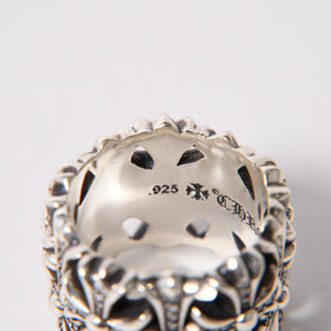 極美品 CHROME HEARTS クロムハーツ CEMETERY P/D セメタリークロス パヴェダイヤリング アフターダイヤ 重量約34.61g サイズ28.5号 中古 4a007061