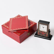 画像をギャラリービューアに読み込む, CARTIER カルティエ アールデコ バスキュラント クロック 置き時計 W0100007 不動 白文字盤 QZ GP ゴールド ブラック 良品 中古 4a003105