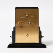 画像をギャラリービューアに読み込む, CARTIER カルティエ アールデコ バスキュラント クロック 置き時計 W0100007 不動 白文字盤 QZ GP ゴールド ブラック 良品 中古 4a003105