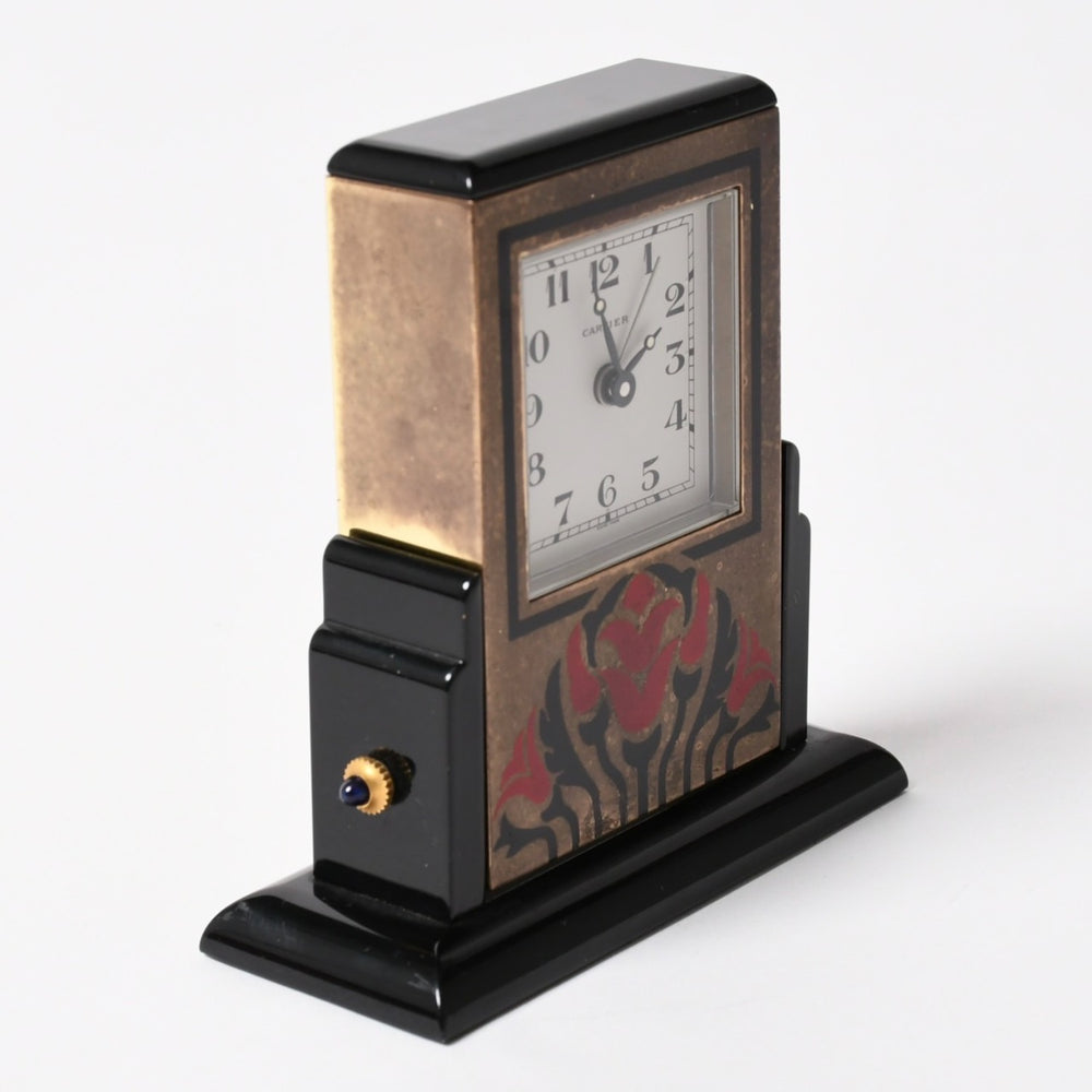 CARTIER Cartier Art Deco Basculante Clock Table Clock W0100007 Non-working, white dial, quartz movement, GP (gold and black dial), good condition, pre-owned, 4a003105