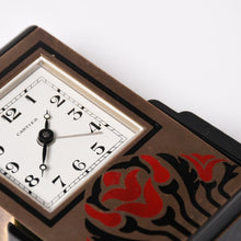 画像をギャラリービューアに読み込む, CARTIER カルティエ アールデコ バスキュラント クロック 置き時計 W0100007 不動 白文字盤 QZ GP ゴールド ブラック 良品 中古 4a003105