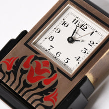 画像をギャラリービューアに読み込む, CARTIER カルティエ アールデコ バスキュラント クロック 置き時計 W0100007 不動 白文字盤 QZ GP ゴールド ブラック 良品 中古 4a003105