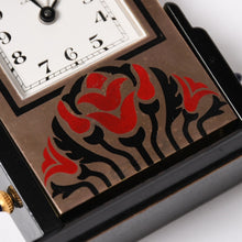 画像をギャラリービューアに読み込む, CARTIER カルティエ アールデコ バスキュラント クロック 置き時計 W0100007 不動 白文字盤 QZ GP ゴールド ブラック 良品 中古 4a003105