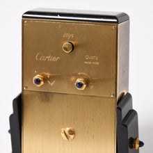 画像をギャラリービューアに読み込む, CARTIER カルティエ アールデコ バスキュラント クロック 置き時計 W0100007 不動 白文字盤 QZ GP ゴールド ブラック 良品 中古 4a003105
