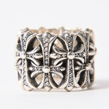 画像をギャラリービューアに読み込む, 極美品 CHROME HEARTS クロムハーツ CEMETERY P/D セメタリークロス パヴェダイヤリング 指輪 純正 重量約31.36g サイズ25号 中古 4a003567