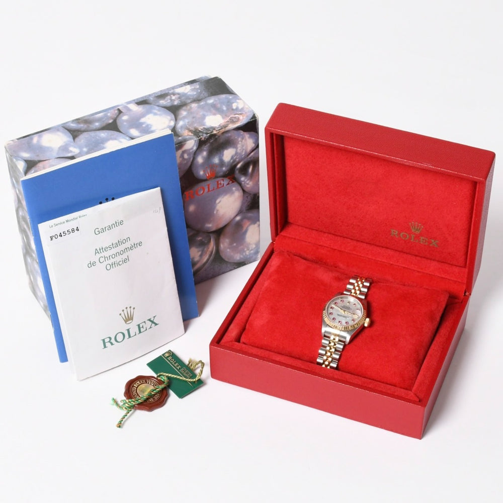 極美品 ROLEX ロレックス Datejust デイトジャスト 26mm 腕時計 79173NGR 重量57.63g 自動巻 SS/18KYG ルビー 白蝶貝文字盤 中古 4a003446