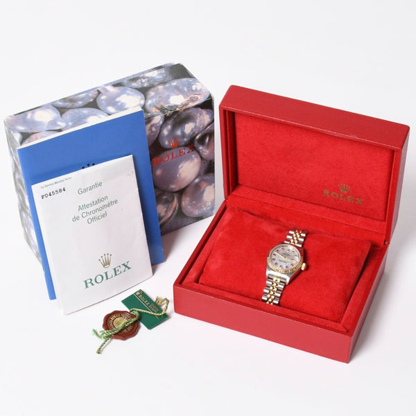 極美品 ROLEX ロレックス Datejust デイトジャスト 26mm 腕時計 79173NGR 重量57.63g 自動巻 SS/18KYG ルビー 白蝶貝文字盤 中古 4a003446