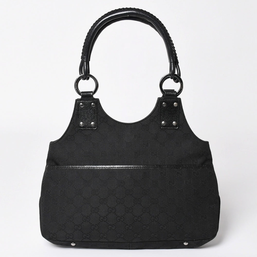 GUCCI グッチ GGキャンバスショルダーバッグ ハンドバッグ ワンショルダー GGキャンバス 132260 ブラック シルバー金具 美品 中古 4a003515