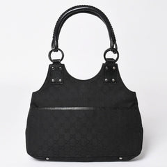 GUCCI グッチ GGキャンバスショルダーバッグ ハンドバッグ ワンショルダー GGキャンバス 132260 ブラック シルバー金具 美品 中古 4a003515
