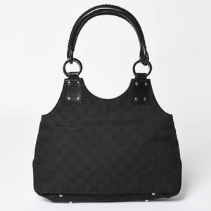 GUCCI グッチ GGキャンバスショルダーバッグ ハンドバッグ ワンショルダー GGキャンバス 132260 ブラック シルバー金具 美品 中古 4a003515