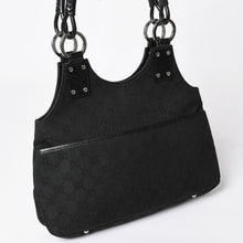 Load image into Gallery viewer, GUCCI グッチ GGキャンバスショルダーバッグ ハンドバッグ ワンショルダー GGキャンバス 132260 ブラック シルバー金具 美品 中古 4a003515
