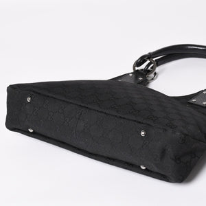GUCCI グッチ GGキャンバスショルダーバッグ ハンドバッグ ワンショルダー GGキャンバス 132260 ブラック シルバー金具 美品 中古 4a003515