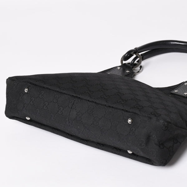 GUCCI グッチ GGキャンバスショルダーバッグ ハンドバッグ ワンショルダー GGキャンバス 132260 ブラック シルバー金具 美品 中古 4a003515