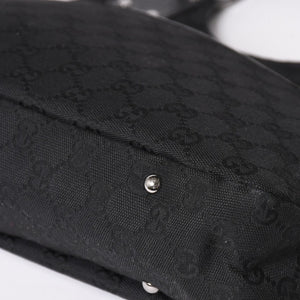GUCCI グッチ GGキャンバスショルダーバッグ ハンドバッグ ワンショルダー GGキャンバス 132260 ブラック シルバー金具 美品 中古 4a003515