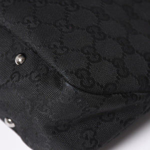 GUCCI グッチ GGキャンバスショルダーバッグ ハンドバッグ ワンショルダー GGキャンバス 132260 ブラック シルバー金具 美品 中古 4a003515