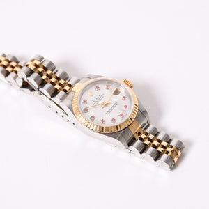 極美品 ROLEX ロレックス Datejust デイトジャスト 26mm 腕時計 79173NGR 重量57.63g 自動巻 SS/18KYG ルビー 白蝶貝文字盤 中古 4a003446