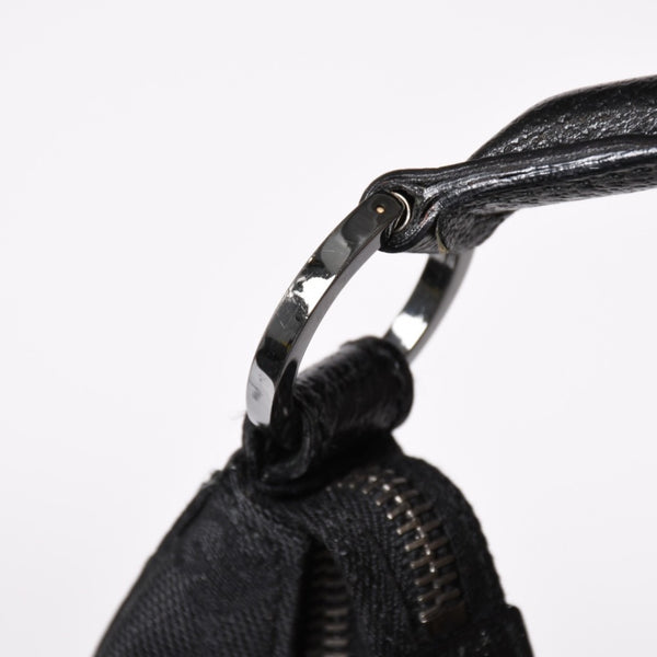GUCCI グッチ GGキャンバスワンショルダーバッグ ホーボー ハンドバッグ ブラックレザー 124357 美品 中古 4a003512