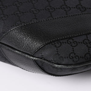 GUCCI グッチ GGキャンバスワンショルダーバッグ ホーボー ハンドバッグ ブラックレザー 124357 美品 中古 4a003512