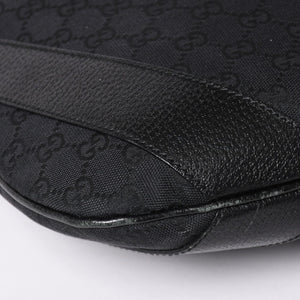 GUCCI グッチ GGキャンバスワンショルダーバッグ ホーボー ハンドバッグ ブラックレザー 124357 美品 中古 4a003512