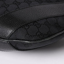 Load image into Gallery viewer, GUCCI グッチ GGキャンバスワンショルダーバッグ ホーボー ハンドバッグ ブラックレザー 124357 美品 中古 4a003512