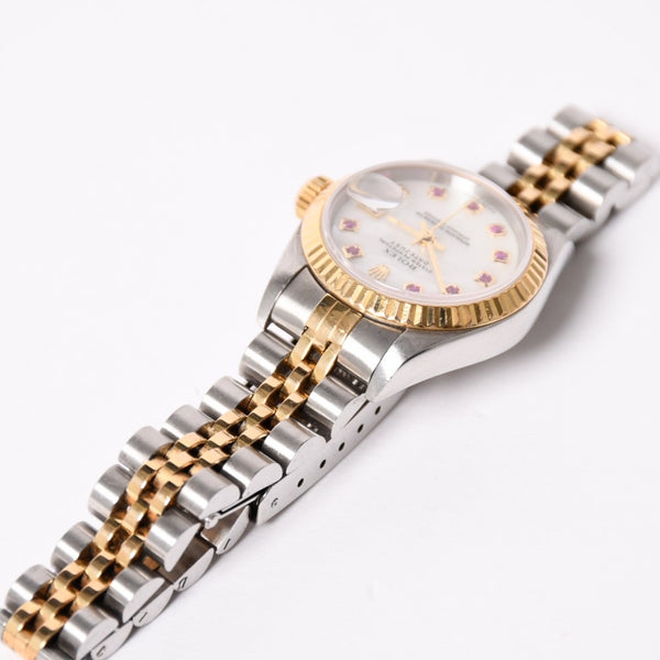 極美品 ROLEX ロレックス Datejust デイトジャスト 26mm 腕時計 79173NGR 重量57.63g 自動巻 SS/18KYG ルビー 白蝶貝文字盤 中古 4a003446