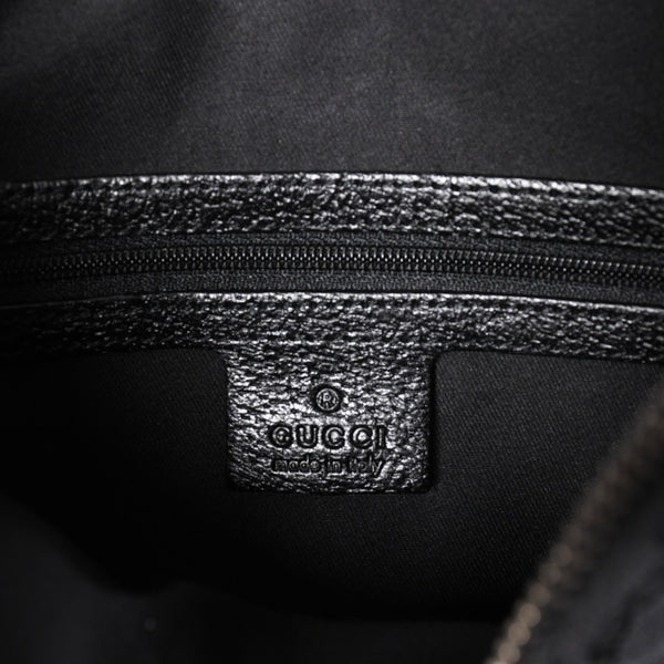 GUCCI グッチ GGキャンバスワンショルダーバッグ ホーボー ハンドバッグ ブラックレザー 124357 美品 中古 4a003512